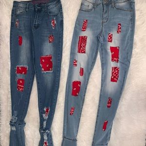 Bandana stacked jeans